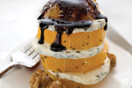 Oranges with Balsamic Caramel and Gorgonzola Dolce 